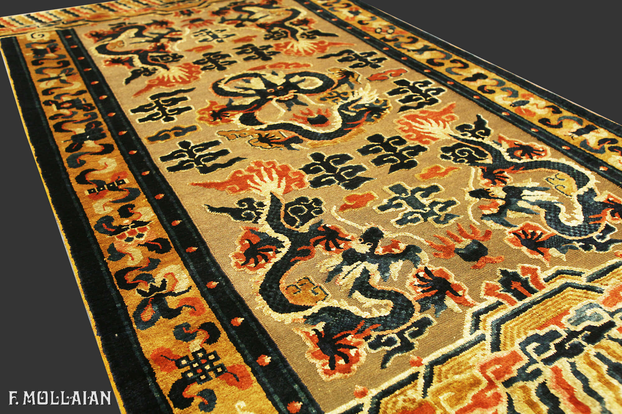 Tapis Chinois Antique Ningxia Métal-Thread Souf n°:95912367